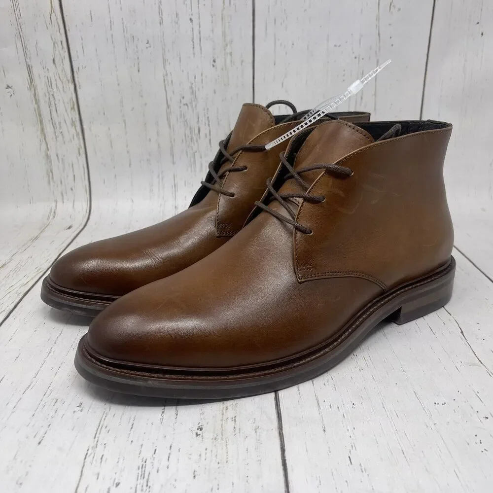 Flag Ltd Chelsea Chukka Boots Mens Size 11.5 Brown Leather Lace Up MRSP $150
